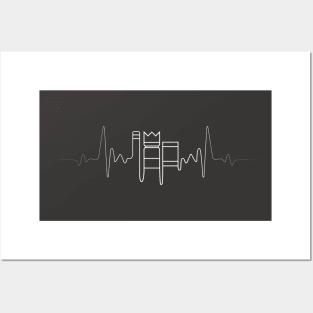 Kubb Heartbeat (WHITE) Posters and Art